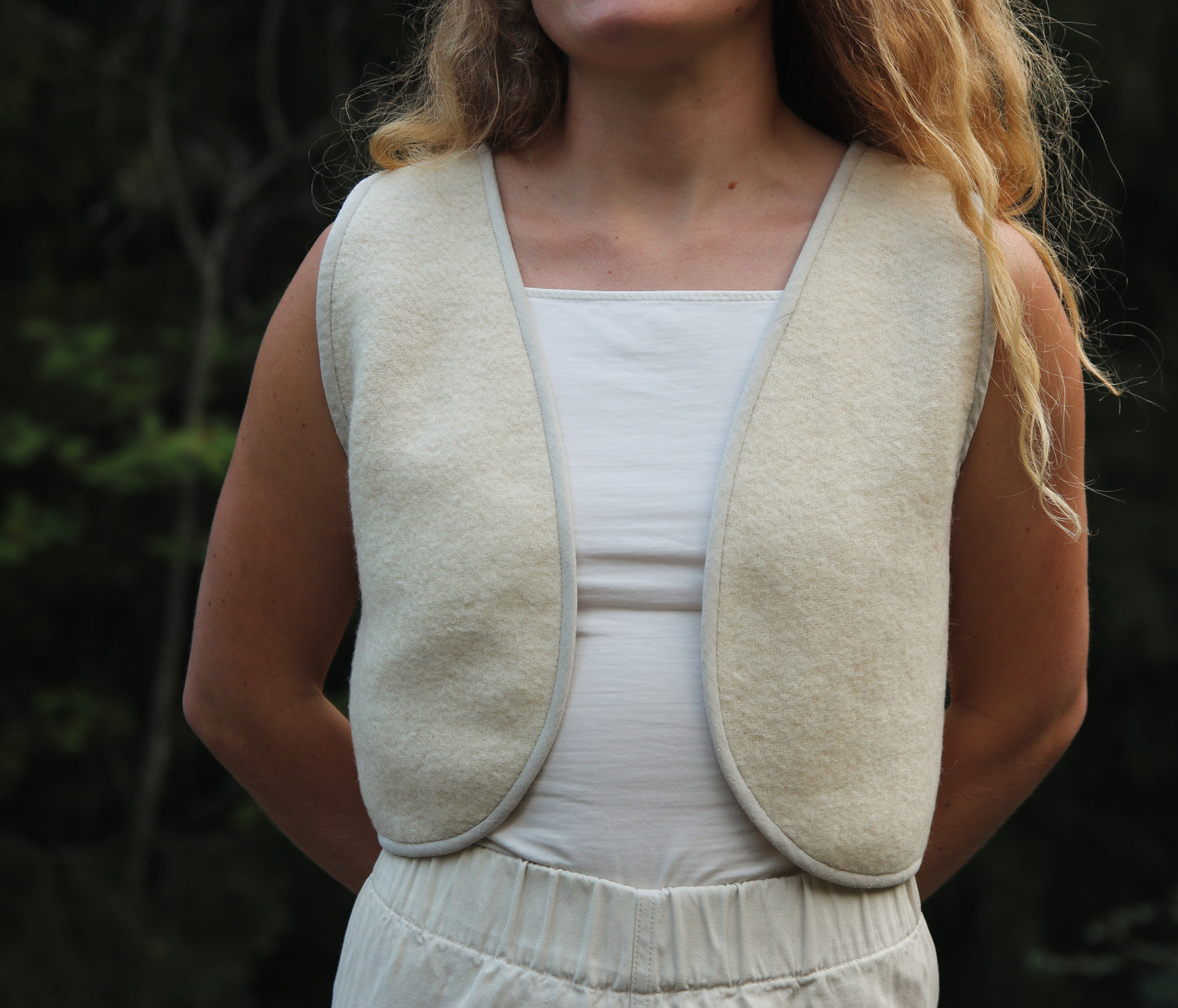 Cropped vest S - vintage wool blanket
