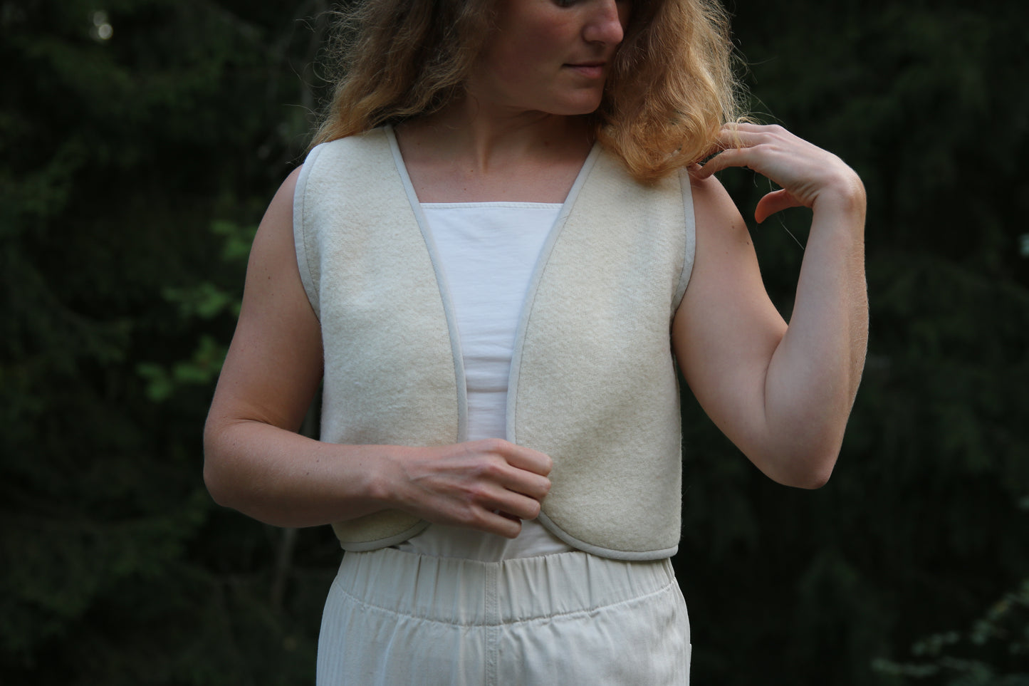 Cropped vest S - vintage wool blanket
