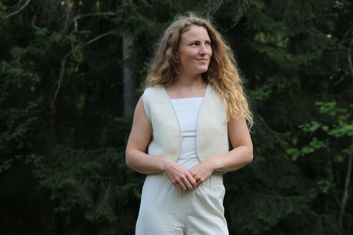 Cropped vest S - vintage wool blanket