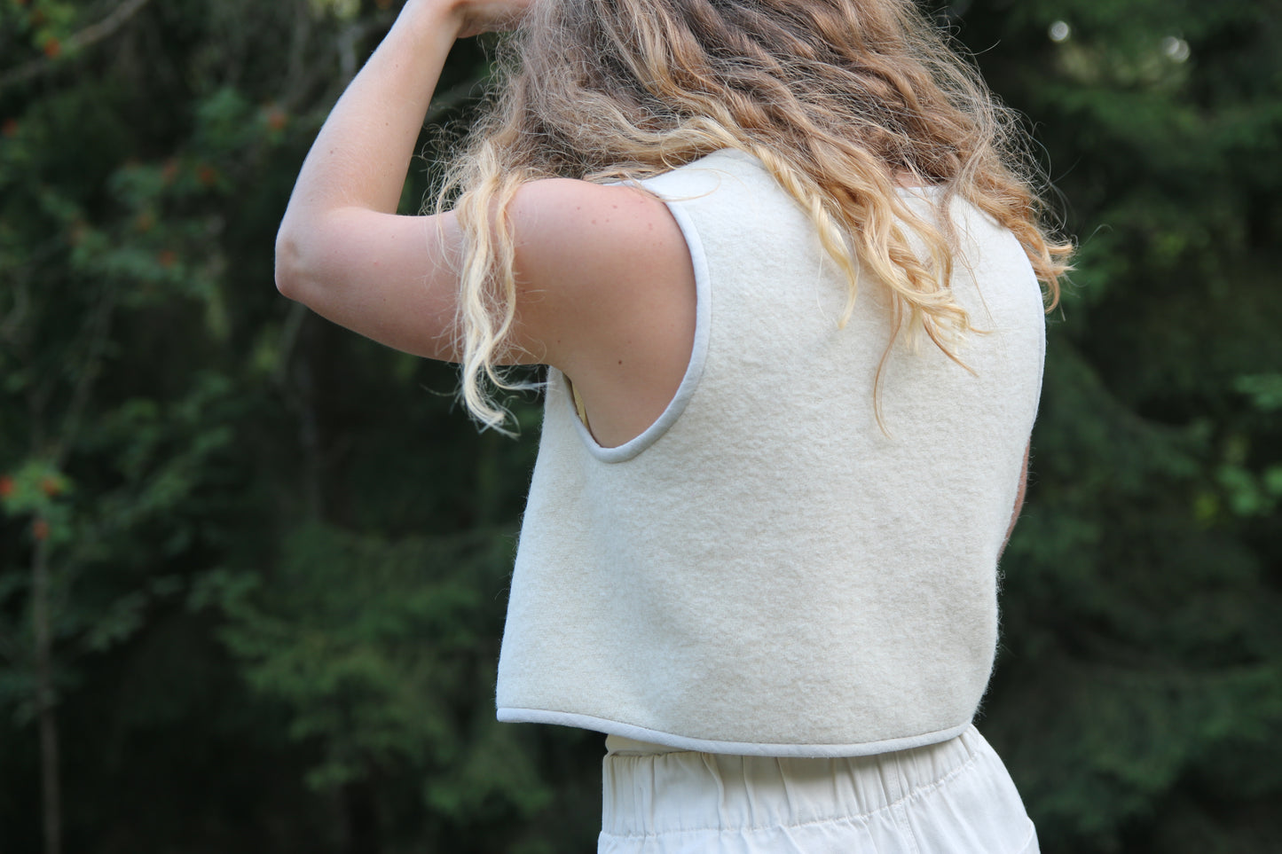 Cropped vest S - vintage wool blanket