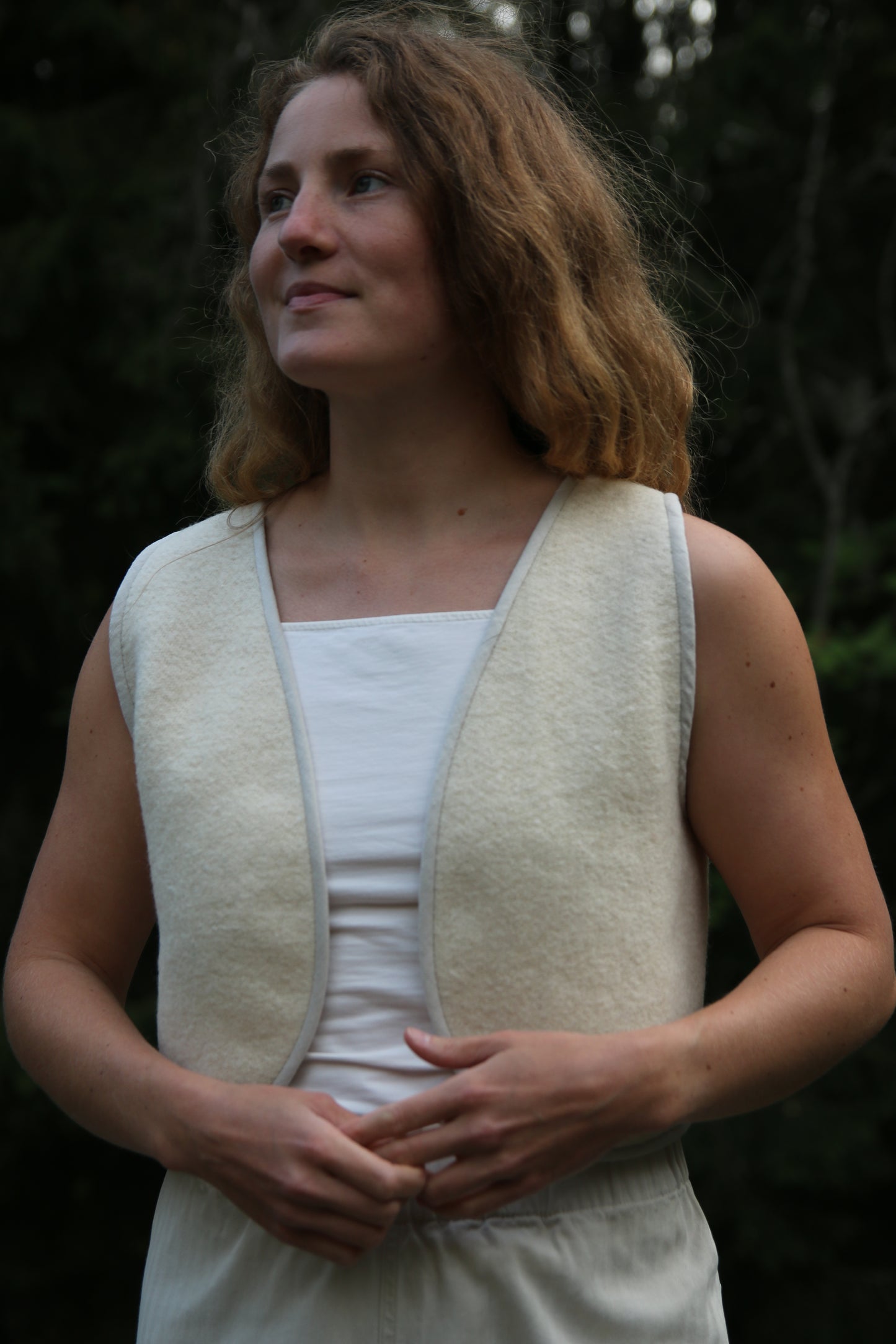 Cropped vest - vintage wool blanket